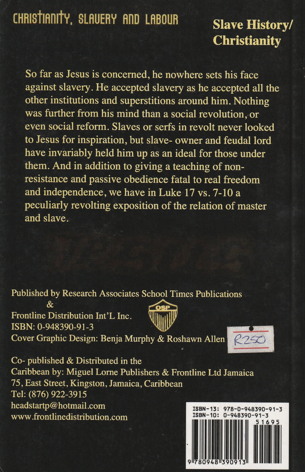 Christianity, Slavery & Labour by Chapman Cohen
