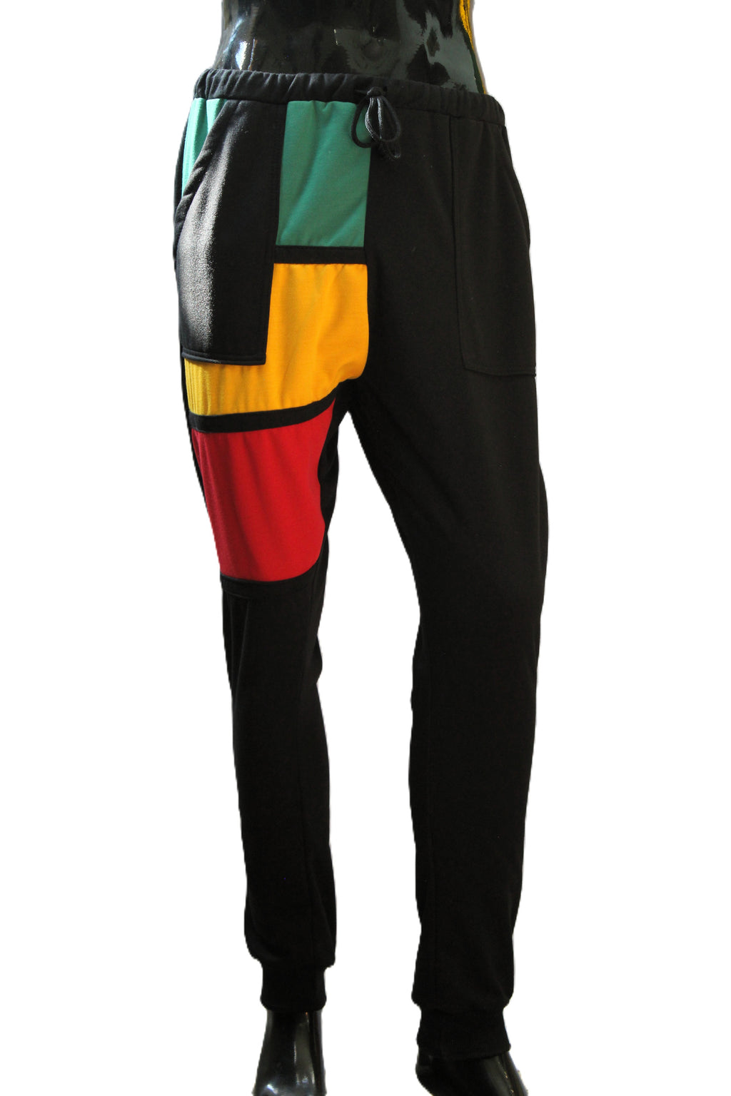 "Geometric Rasta Block" Joggers