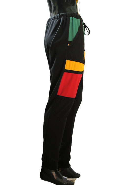 "Geometric Rasta Block" Joggers
