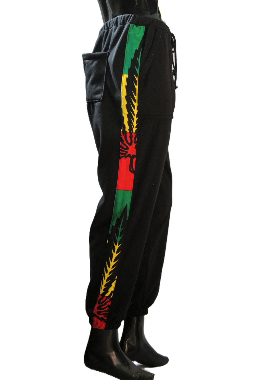 "Graphic Leaf Rasta Stripe" Joggers