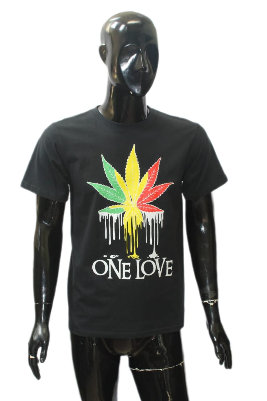 "One Love" Dripping Leaf Graphic T-Shirt