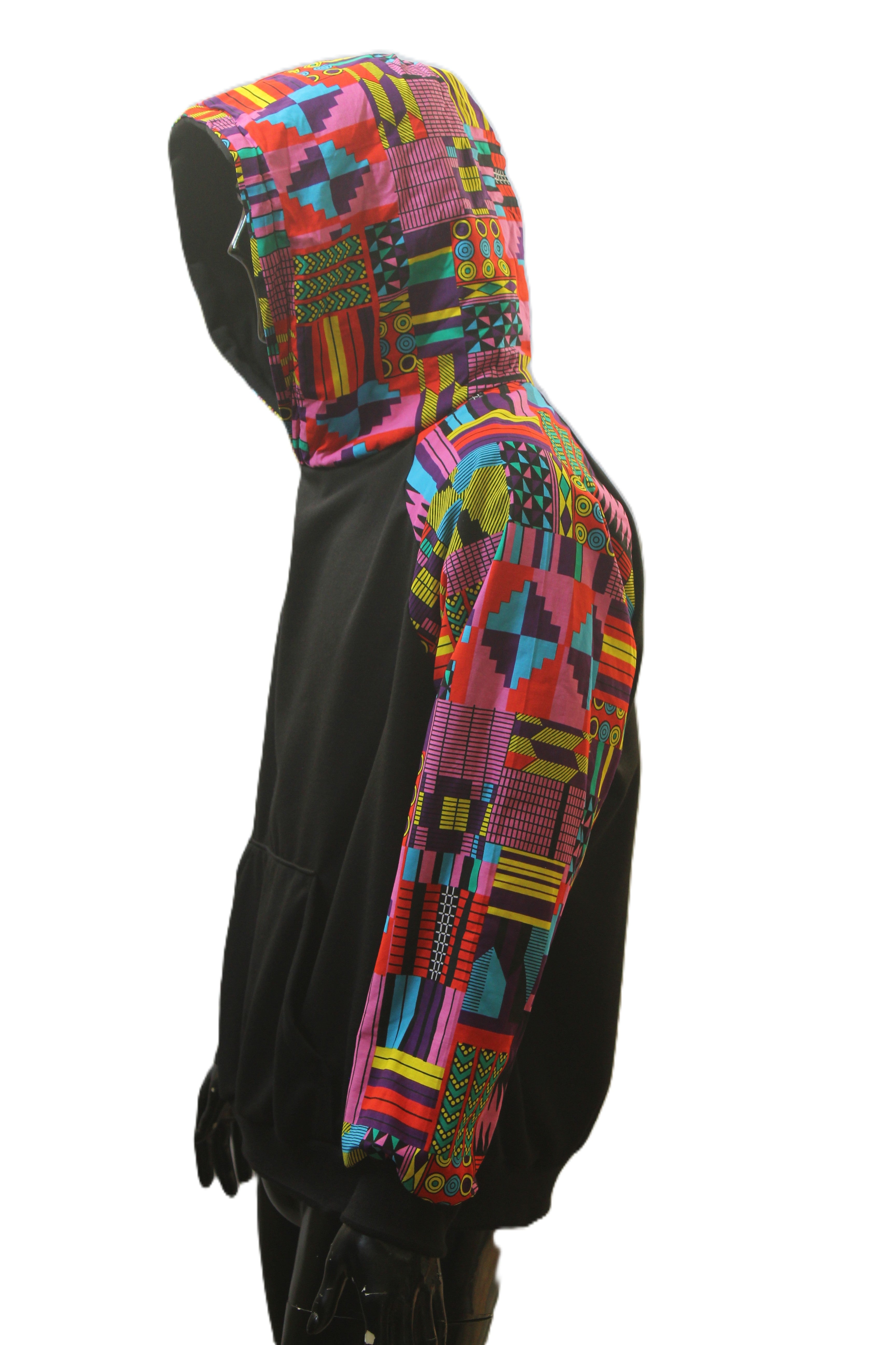 "Vibrant African Geometric Print" Pullover Hoodie