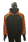 "Orange Kente-Inspired Print" Pullover Hoodie