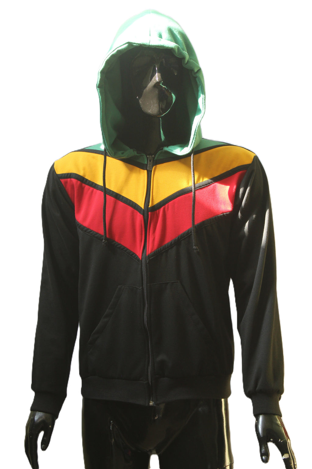 "Rasta Chevron" Zip-Up Hoodie