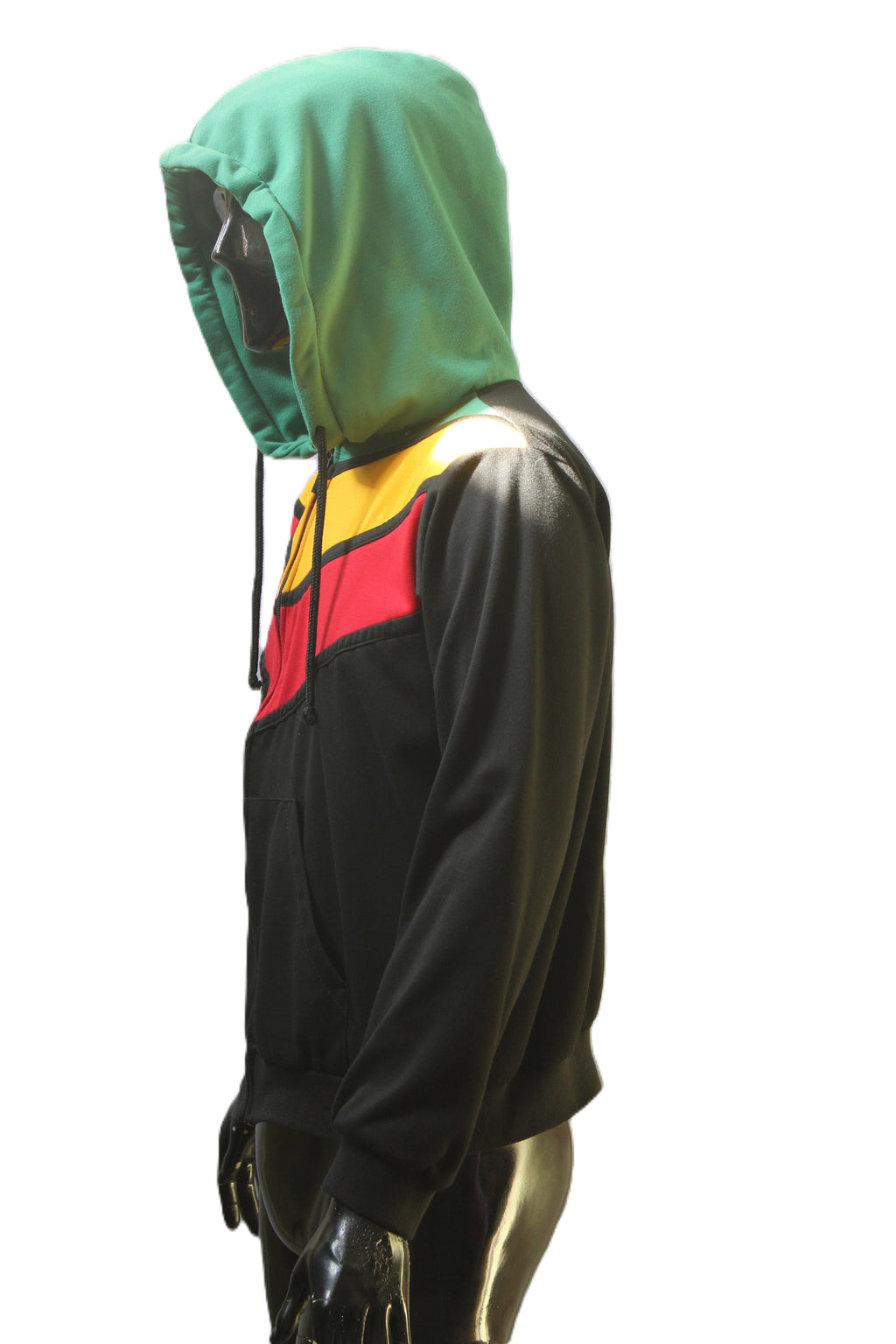 "Rasta Chevron" Zip-Up Hoodie
