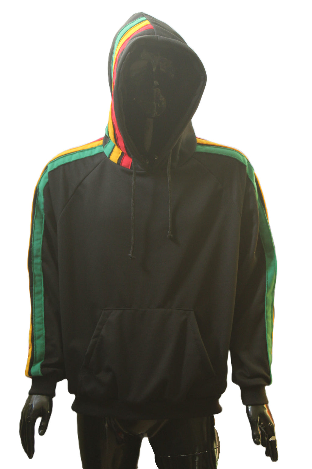 "Rasta Striped Sleeve" Pullover Hoodie