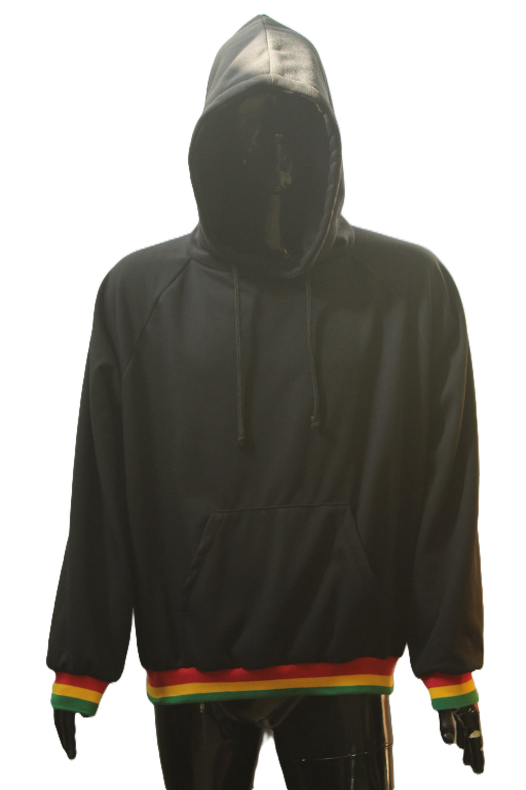 "Rasta Striped Trim" Pullover Hoodie
