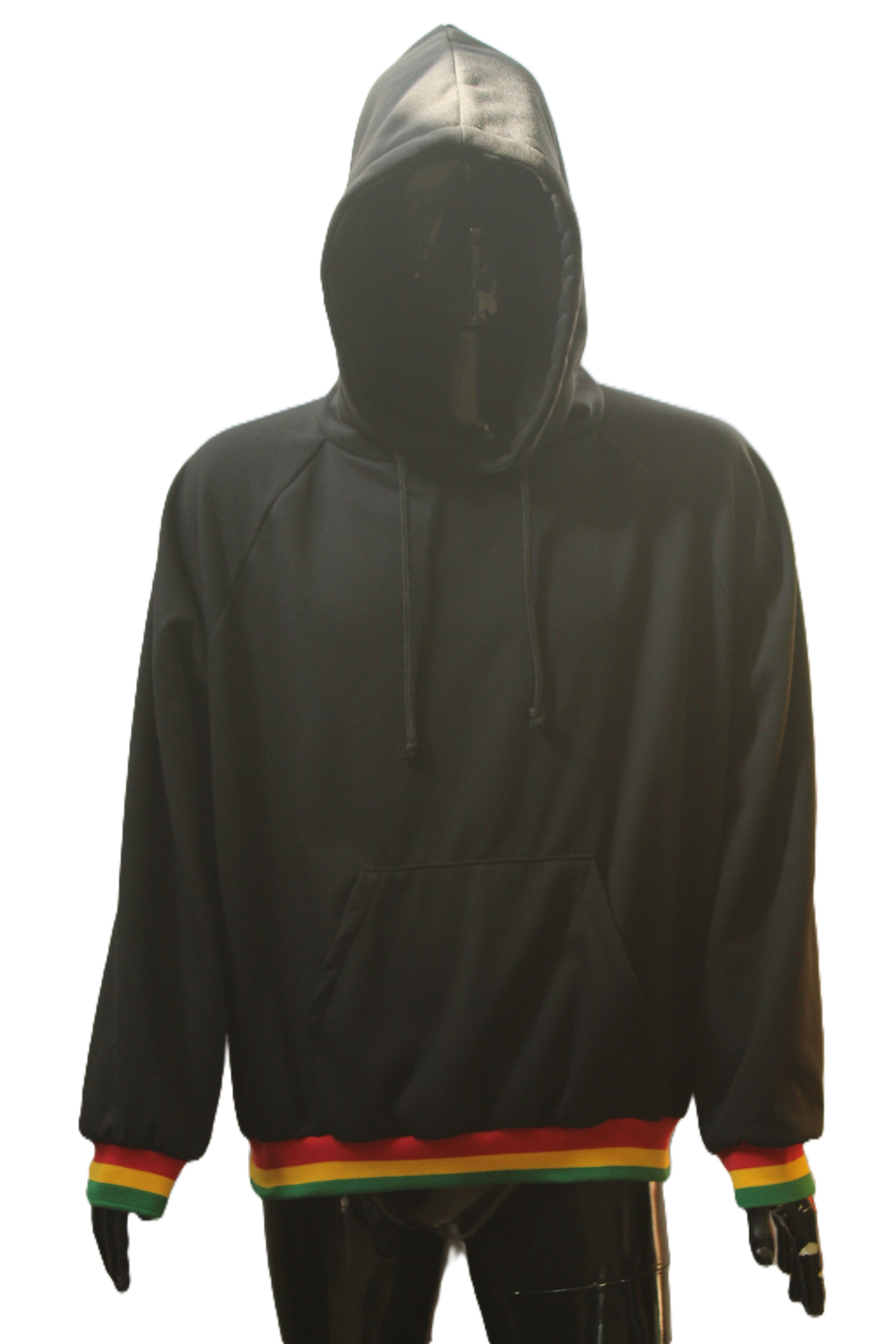 "Rasta Striped Trim" Pullover Hoodie