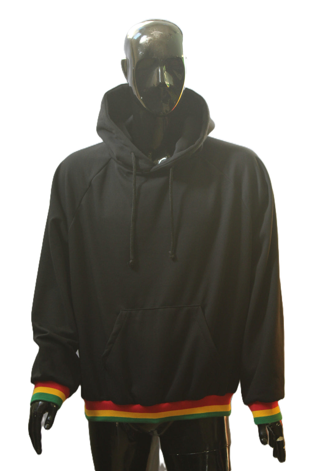 "Rasta Striped Trim" Pullover Hoodie