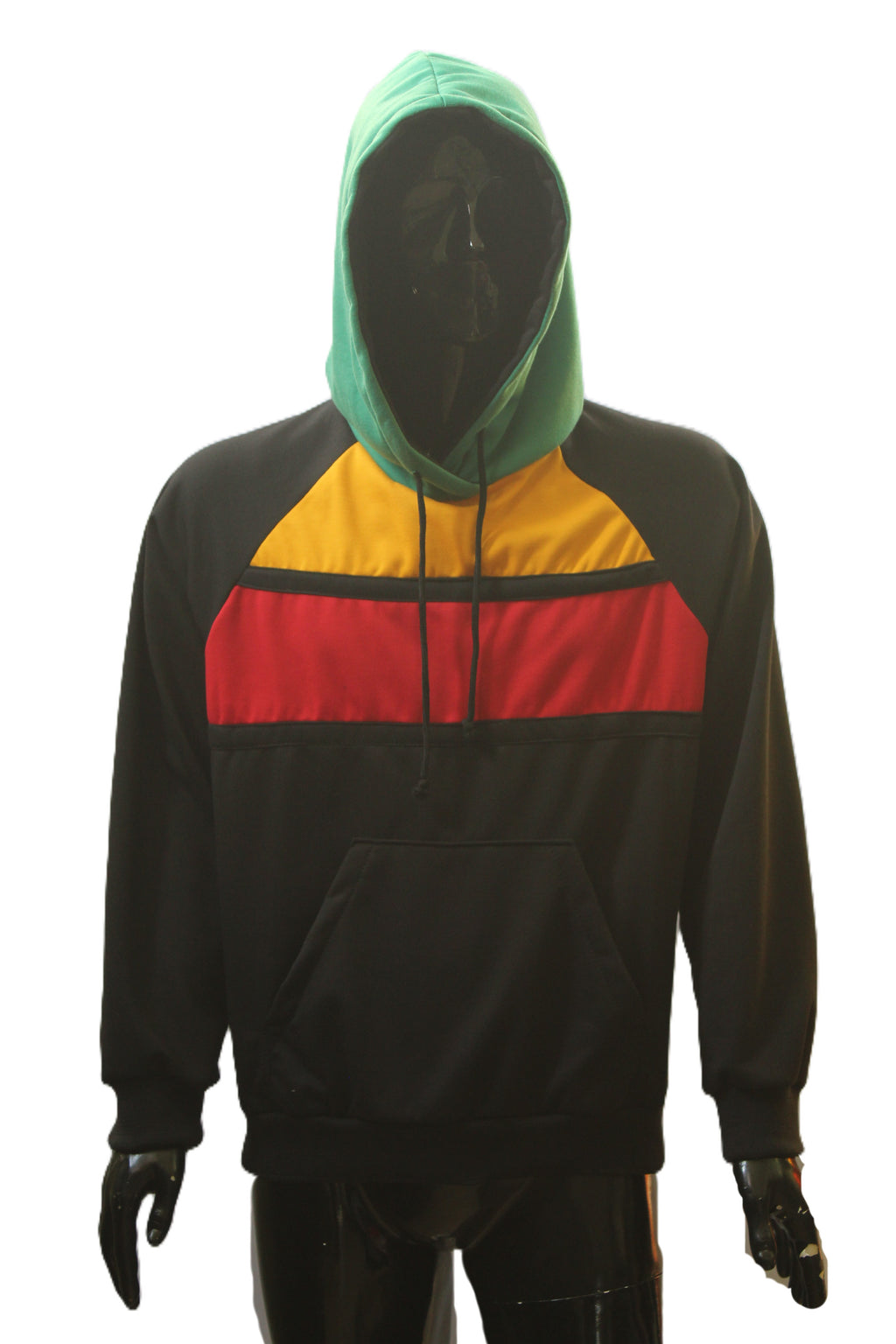 "Rasta Color Block Chest" Pullover Hoodie